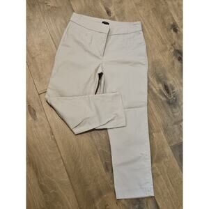 Ann Taylor Factory Ankle Pant Women's Sz 4 Khaki Stretch Mid Rise Crop Tan NWOT